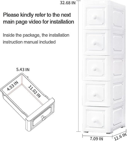 Conworld Super Light Weight Slim Plastic Bathroom Storage, Self-Assembling - Image 3