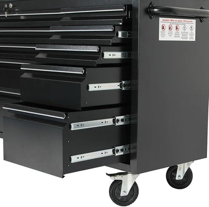 72" Rolling Tool Chest with 15 Drawers, Lockable Storage Cabinet, Assembled - Image 3