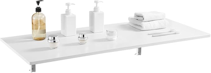 VEVOR Wall Mounted Folding Table, 43.3 x 18 inches Wall Mount Table, Floating - Image 10