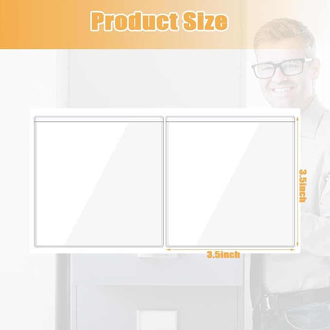 100 Packs Adhesive Label Storage Bin Pockets Clear Plastic Index Card Pockets - Image 6