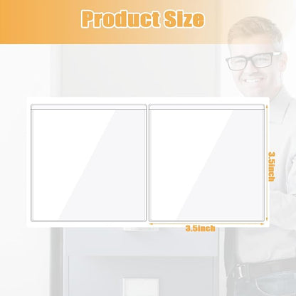 100 Packs Adhesive Label Storage Bin Pockets Clear Plastic Index Card Pockets - Image 6