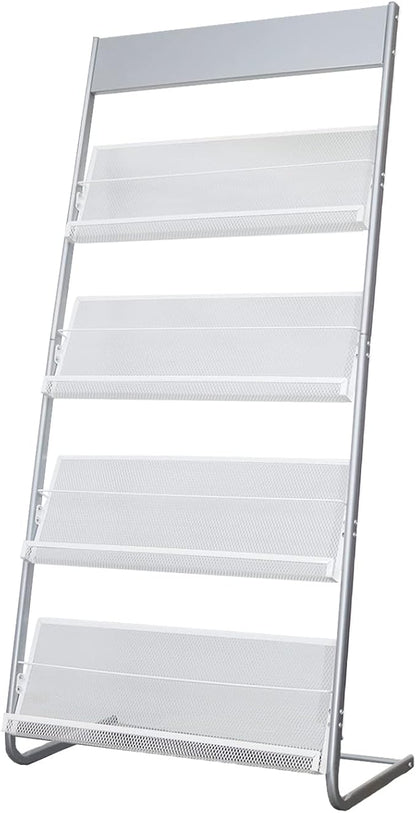Floor Standing Magazine Rack, 4 Tier Document Display Rack, Suitable by Vmsiuory