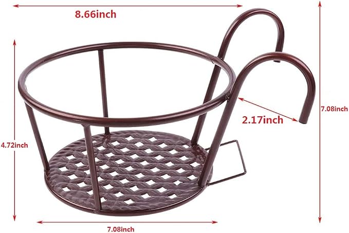 Hanging Railing Planters Baskets Art Hanging Flower Stands Balcony Flower Pot - Image 2