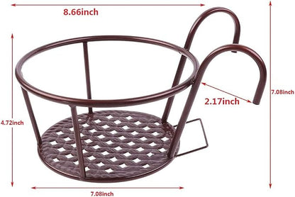 Hanging Railing Planters Baskets Art Hanging Flower Stands Balcony Flower Pot - Image 2