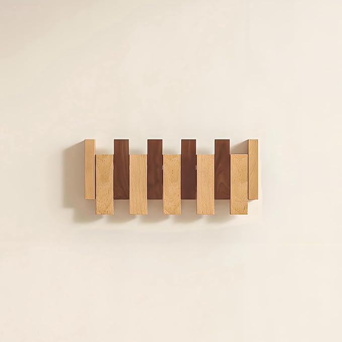 Wooden Wall Hooks, Beech Wood Coat Rack by PARASKORS
