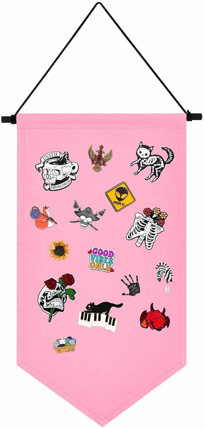Wall Hanging Brooch Jewelry Storage Case Canvas Display Stand Enamel Pin by YeeMan