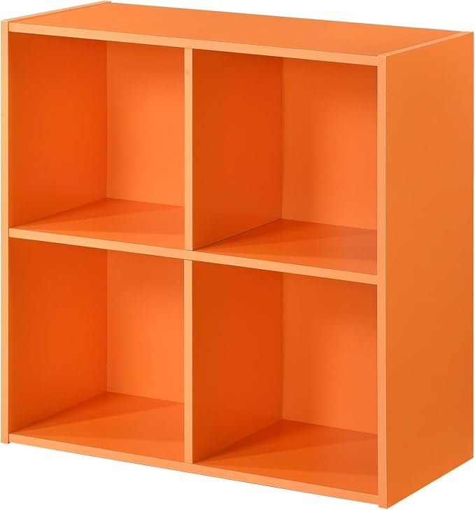 KB Designs - Orange 4 Cube Storage Organizer Book Shelf, Toy Storage Organizer - Image 4