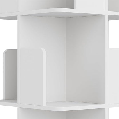 YOWOS VITRU Spin 360 Rotating Bookshelf Tower, Square Wood Spinning Bookcase - Image 6
