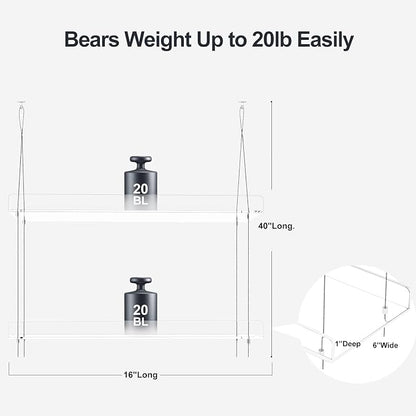2-Tier Hanging Clear Plant Shelves - Image 3