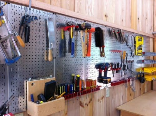 Wall Control Pegboard 32in x 16in Galvanized Metal Pegboard Tool Board Panel - Image 7
