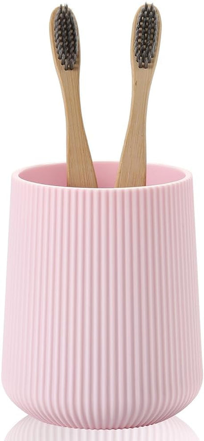 YAUKPH Pink Striped Toothbrush Holder by KellyHome