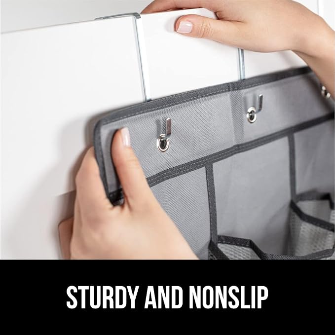 GORILLA GRIP Over the Door Shoe Organizer, 2 Pack, 24 Breathable Mesh Pockets - Image 4