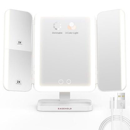EASEHOLD Makeup Mirror with Lights, Rechargable Lighted Vanity Mirror with 116 by EASEHOLD