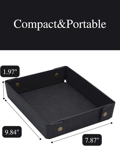 CASIRENA Father's Day Gifts Faux Leather Valet Tray Organizer - Image 4
