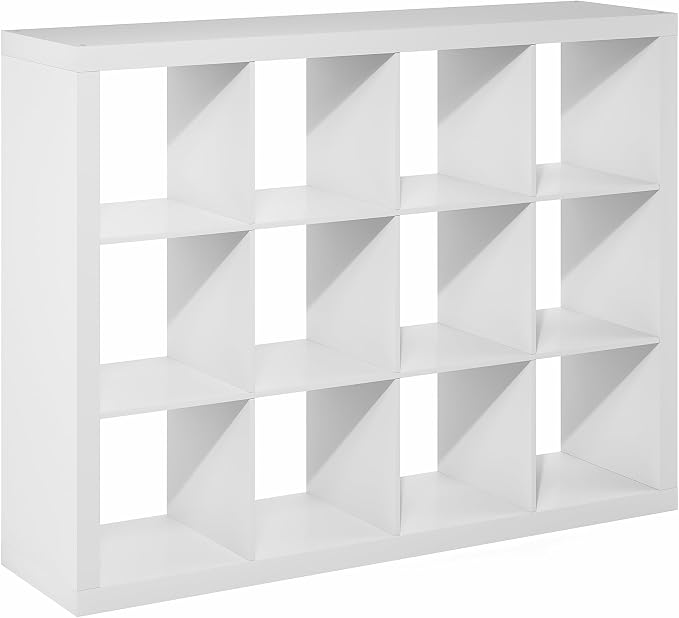 Furinno Cubicle Book Shelf, 12-Cube 2-Inch Super Thick Frame Bookshelf - Image 7