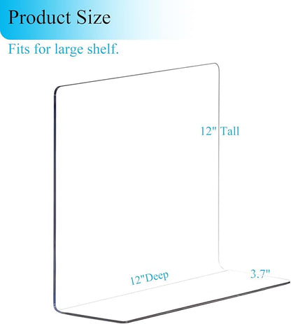 Shelf Dividers for Closet Organization: 12" Tall x 12" Deep Acrylic Shelf - Image 3