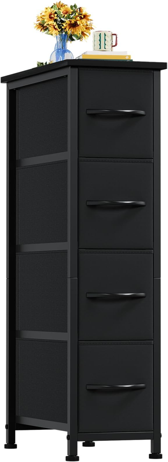 Somdot Narrow Dresser for Bedroom, 4 Drawer Storage Cabinet, Storage Organizer by Somdot