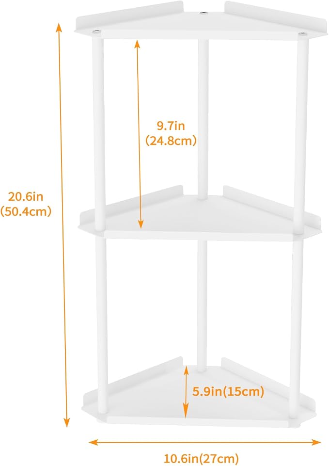 3 Tier Bathroom Counter Organizer, Vanity Organizer Corner Shelf, Makeup - Image 3