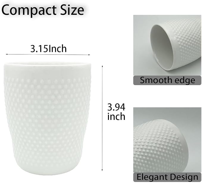 Vintage Ceramic Pen Holder for Desk Cute, Round Pencil Cup for Office Home - Image 6