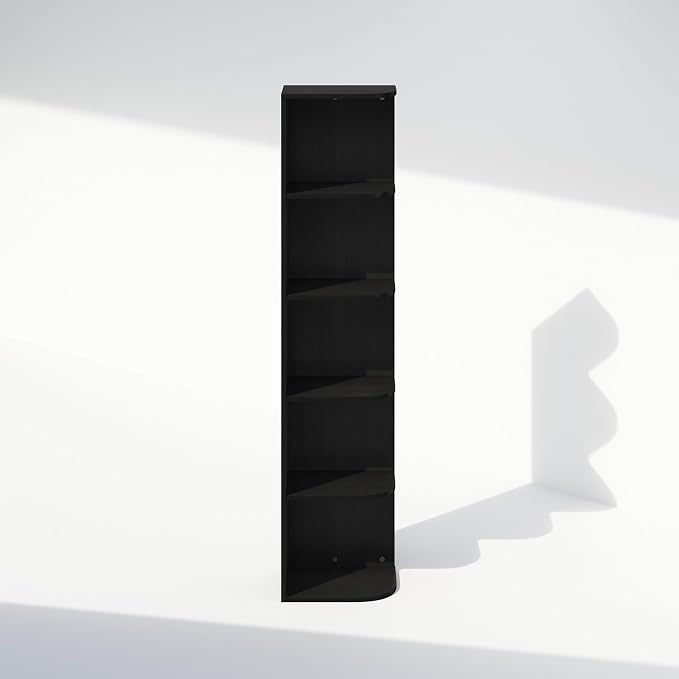 Furinno Reed Corner Shelf, 5-Tier Corner Bookshelf, Book Shelf, Corner Shelves - Image 6
