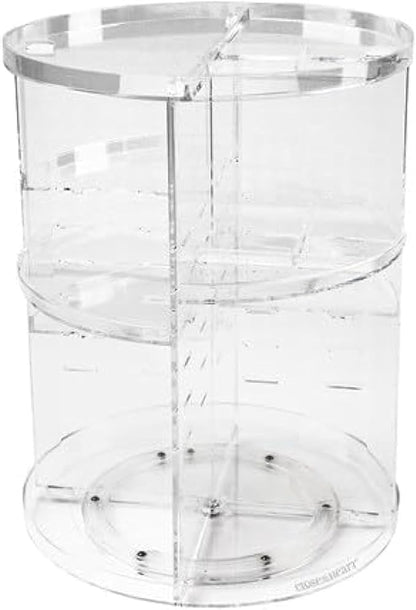 360 Rotating Makeup Organizer, Acrylic DIY Adjustable Bathroom Makeup Carousel by alcora+life