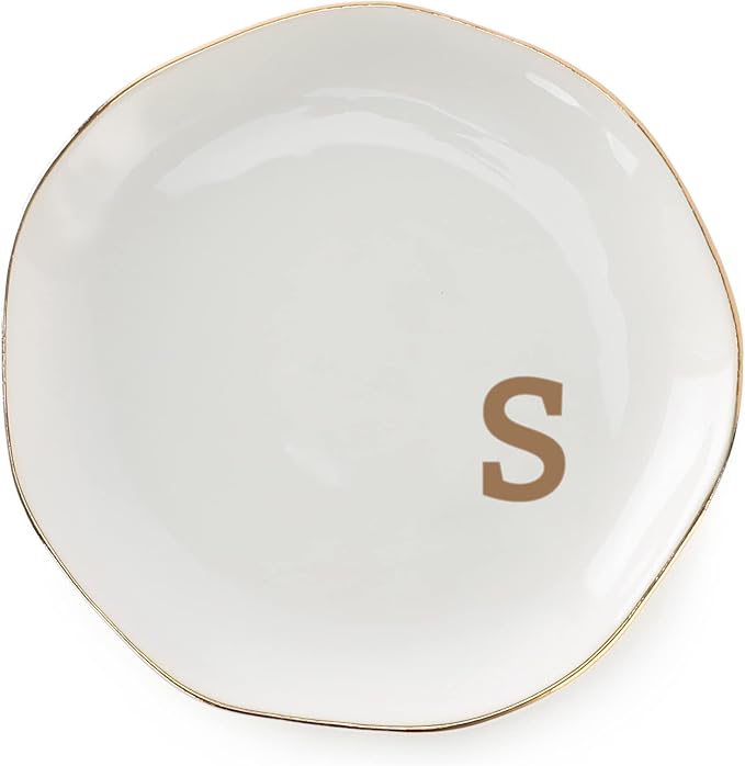 Initials Ring Dish Jewery Tray by VINCOMIC