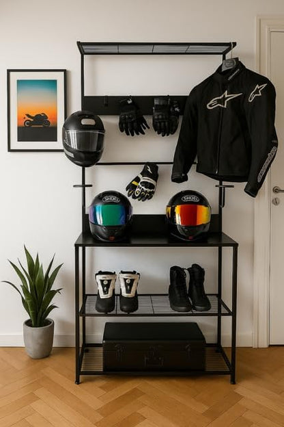Motorcycle & Sports Helmet Rack & Gear Organizer – Fits 7 Helmets, Boots & - Image 9