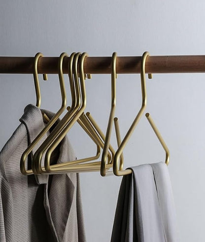 Premium Matte Gold Aluminum Coat Hangers 100 Piece Set, 16.5” Extra Smooth & by WONQEXZ