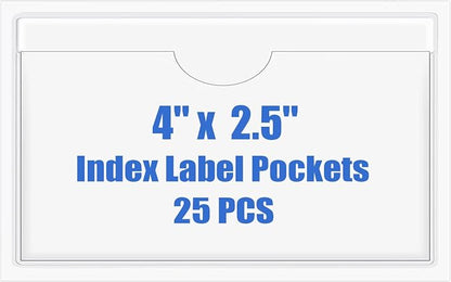 Origin-Joy 25 PCS Self-Adhesive Index Label Pockets by Origin-Joy