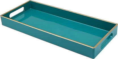 Green Bathroom Vanity Tray for Countertop, Small Plastic Toilet Tank Versatile by Leemxiiny