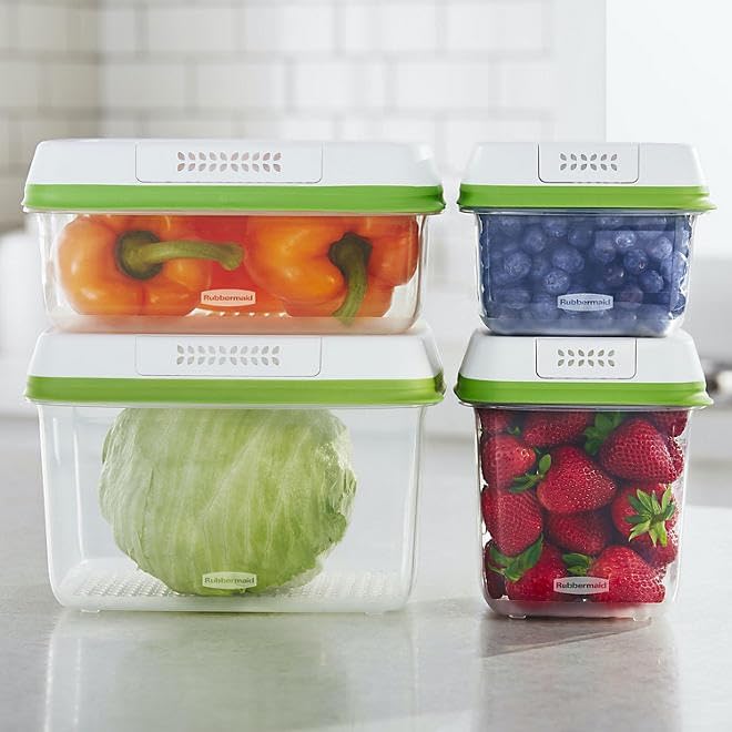 Rubbermaid FreshWorks Produce Saver, Medium and Large Storage Containers - Image 2