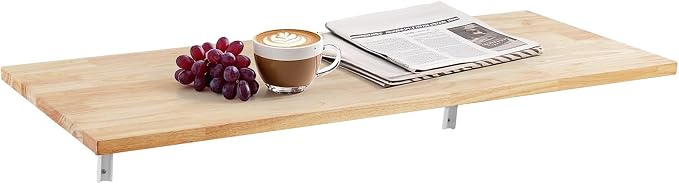 VEVOR Wall Mounted Folding Table, 47.2 x 19.7 inches Wall Mount Table, Floating - Image 11