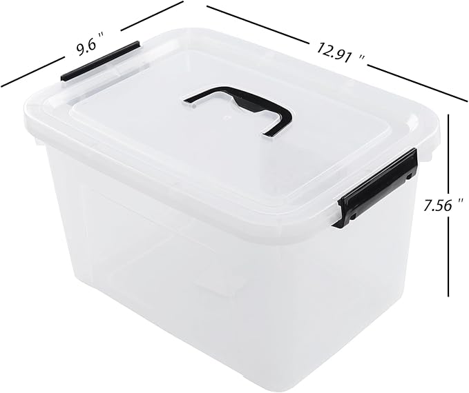 4-Pack 10.5 Quart Clear Plastic Latch Storage Boxes - Image 2