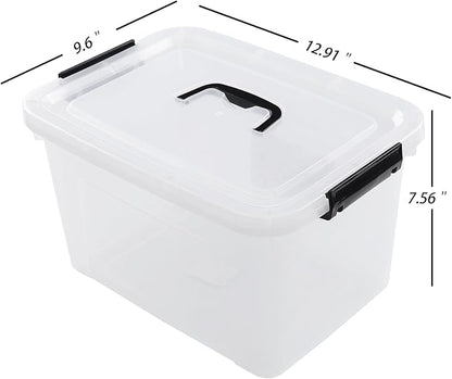 4-Pack 10.5 Quart Clear Plastic Latch Storage Boxes - Image 2