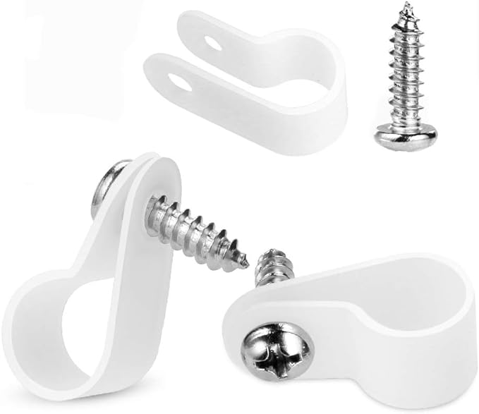 LOKMAN 100 Pack 3/8 Inch Rope Light P-Style Mounting Clips by LOKMAN
