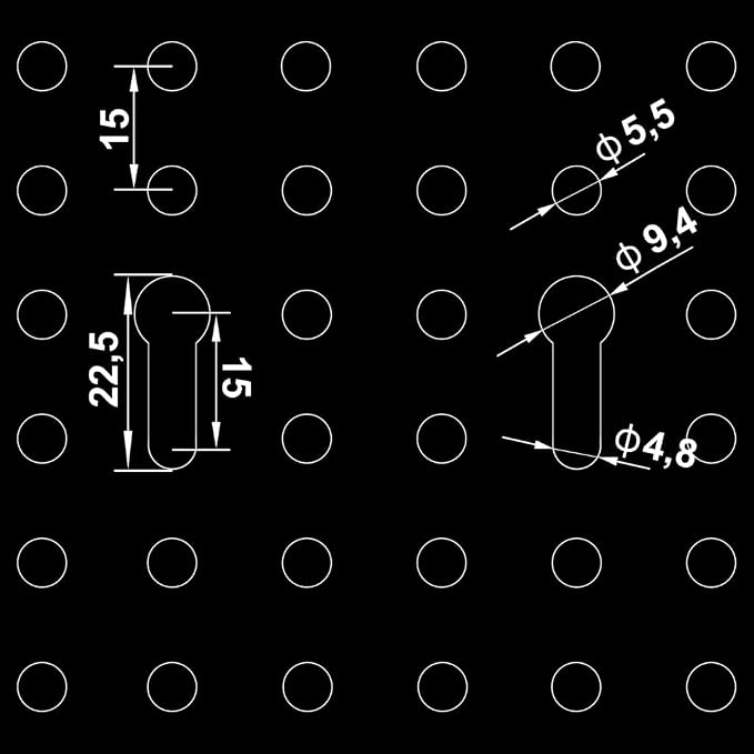 Wall-Mounted Peg Boards 4 pcs 15.7"x22.8" Steel 145350 - Image 9