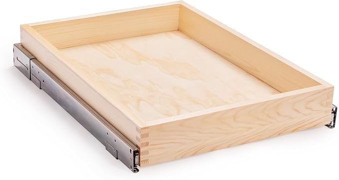 20”W x 21”D x 3”H Soft Close Slide Out Wood Drawer Organizer by Mulush