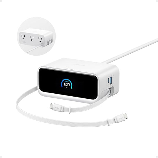 Anker Nano Charging Station, 100W 7-in-1 Power Strip, Retractable Charger | by Unknown