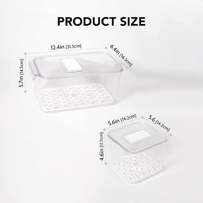 elabo Fruit Storage Containers for Fridge Fresh Produce Saver -3 Pack Stackable - Image 5