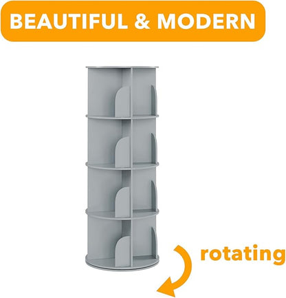 SpaceAid 4 Tier Rotating Bookshelf Tower, Spinning Bookcase Lazy Susan - Image 7