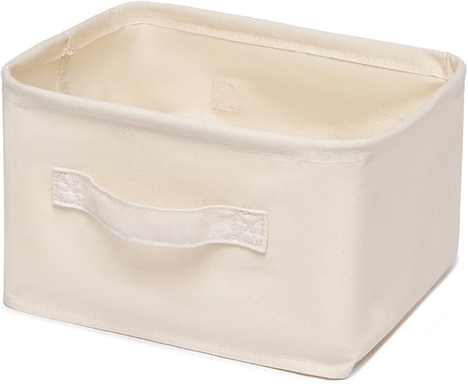 Foldable Storage Bins with Lids Cotton Canvas Rectangular Storage Box Ideal by YONBEN