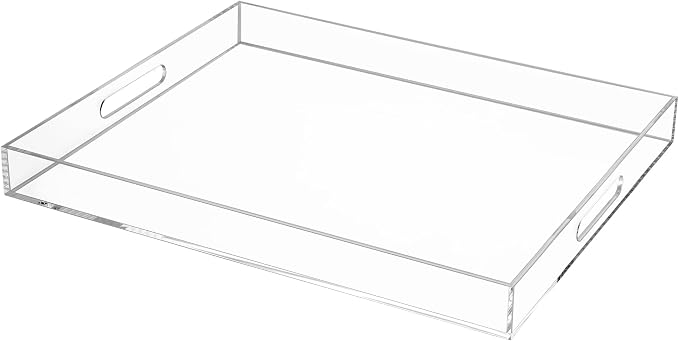 Clear Rectangular 16x20 Inches Acrylic Ottoman Tray Decorative Serving Tray by Unknown