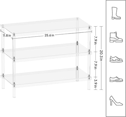 Aquiver 3-Tier Acrylic Shoe Rack - Image 3