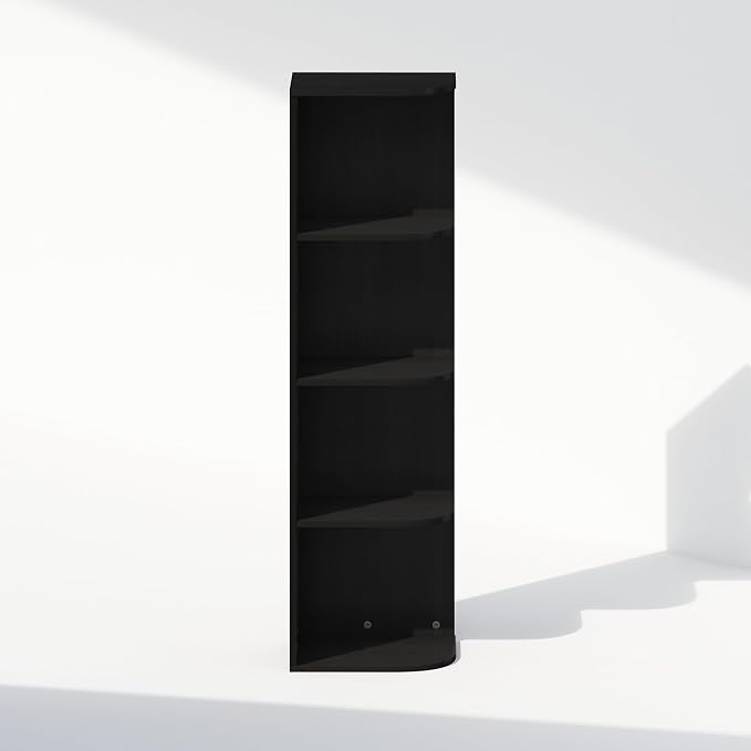 Furinno Reed Corner Shelf, 4-Tier Corner Bookshelf, Book Shelf, Corner Shelves - Image 6