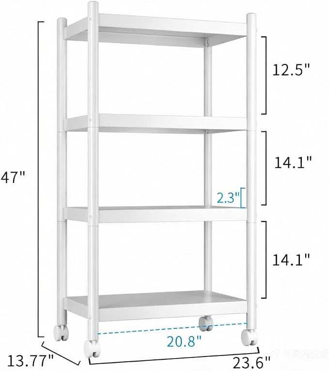 VETALLO 4 Tier White Metal Shelving | - Image 3
