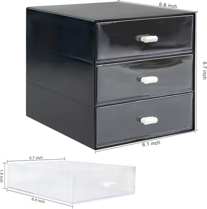 Desk Organizer with Drawer, Desk Storage Box, Plastic Office Stationery - Image 3