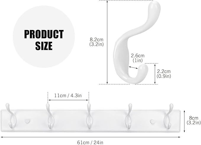 Wooden Coat Rack, Wall-Mounted Organizer - Image 2