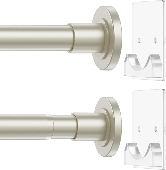 CorkLatta Nickel Adjustable Shower Curtain Rod 32 to 92 inch by CorkLatta