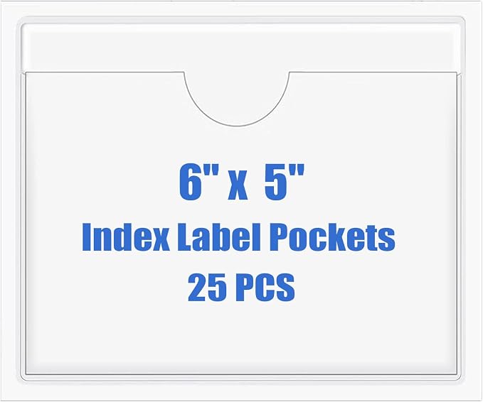 Origin-Joy 25 PCS Self-Adhesive Index Label Pockets by Origin-Joy