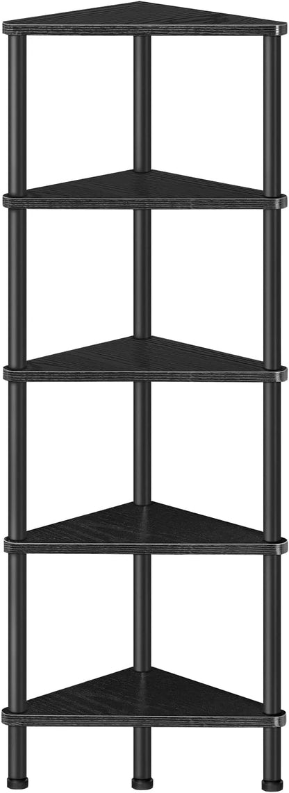 HOOBRO Corner Shelf Stand, Industrial 5-Tier Wall Corner Bookshelf by HOOBRO